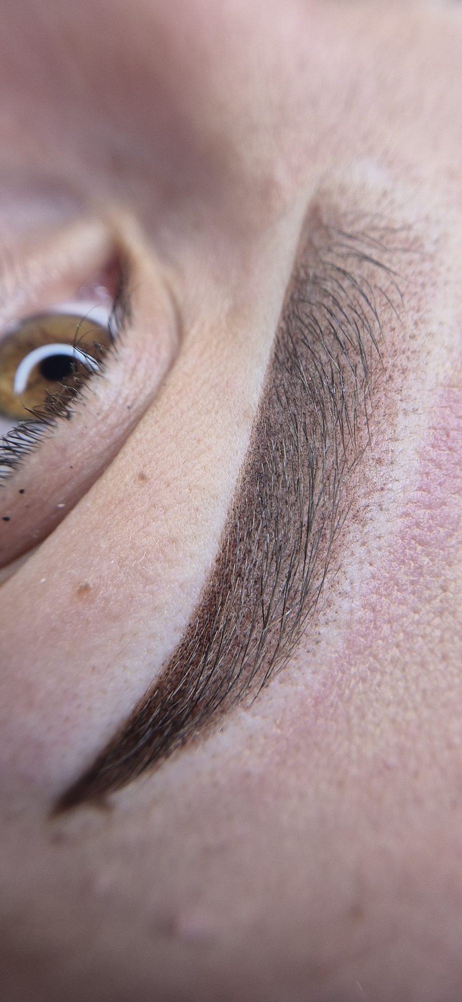 Powderbrows: Vol en egaal, met een zachte aanzet.